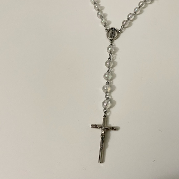 Vintage Crucifix Catholic Jesus Christian Cross Pendant Rosary Necklace - Picture 10 of 16